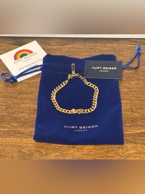 Kurt Geiger Gold Tone Chain Bracelet